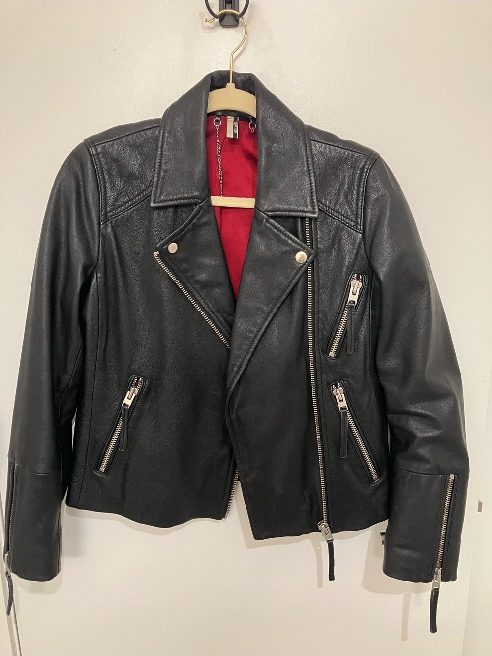 Topshop Black Leather Moto Jacket
